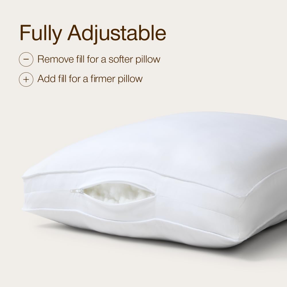 Coop Home Goods Essence Down Alternative Pillow back view demonstrates balanced softness.