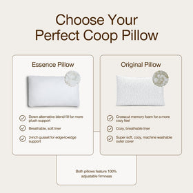 Coop Home Goods Essence Down Alternative Pillow edge support emphasizes stability.