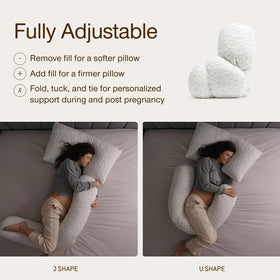 Coop Home Goods Maternity Pillow side-sleep-support promotes healthy positions during pregnancy.