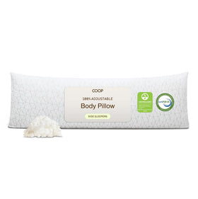Coop Home Goods Original adjustable body pillow with full body support for back and hips.