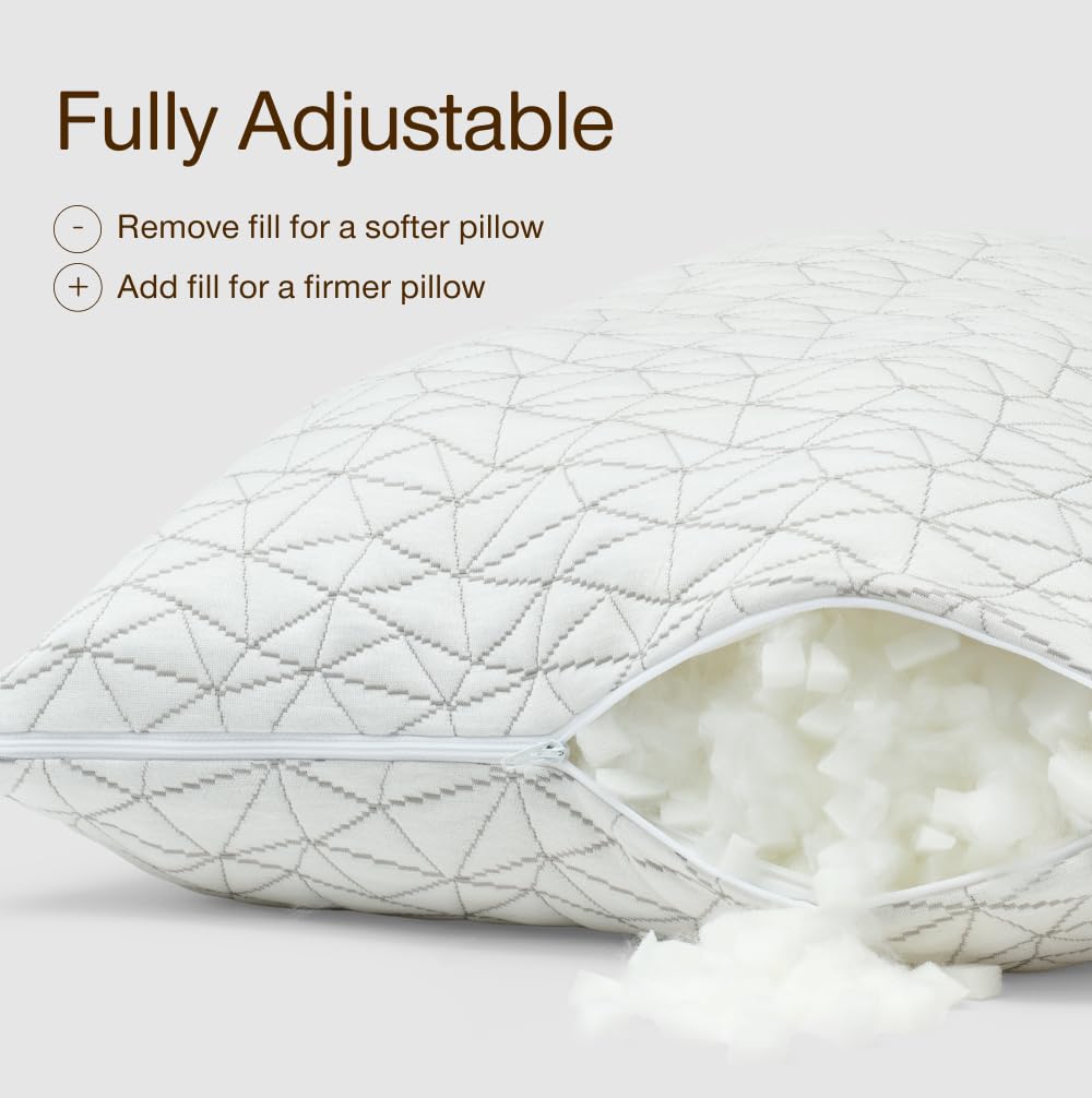 Coop Home Goods pillow shown as side-sleeper layout with leg support and alignment.