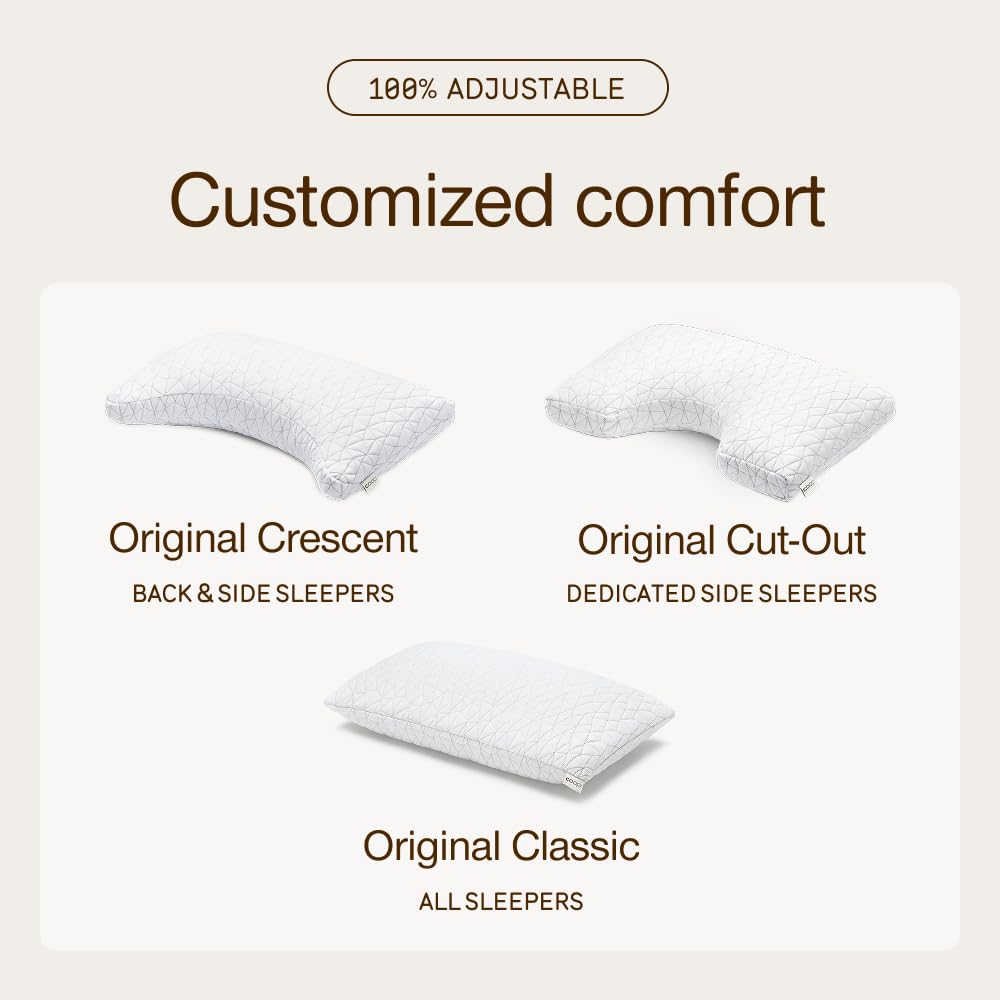Coop Home Goods Crescent Pillow certification badge—CertiPUR-US and GREENGUARD Gold.