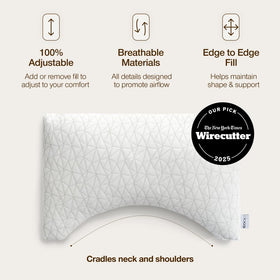 Coop Home Goods Original Crescent Pillow Lulltra cover is breathable and easy to wash
