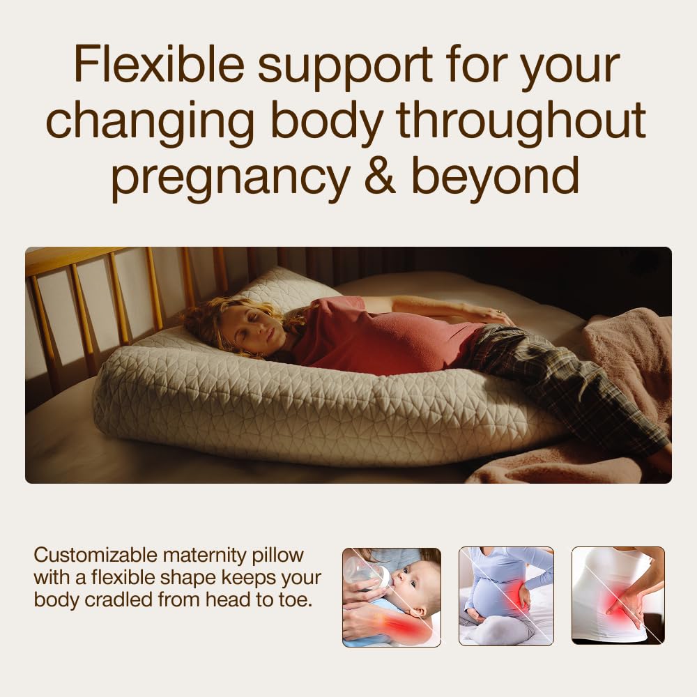Coop Home Goods Original Maternity Pillow removable-cover for easy washing and care.