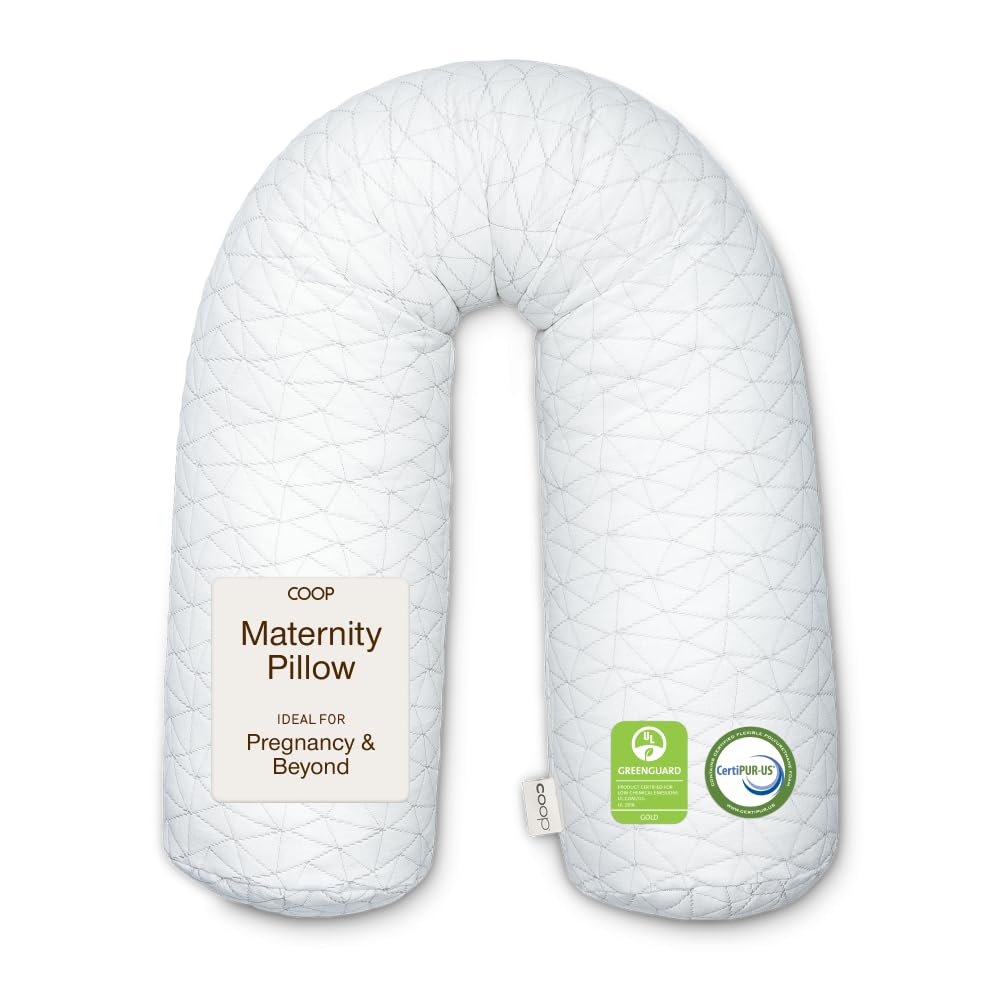 Coop Home Goods Original Maternity Pillow setup with adjustable support for personalized comfort.