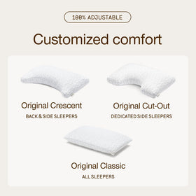 Coop Home Goods Original Pillow bedroom scene with side-sleeper setup and versatile support
