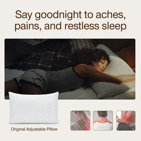 Coop Home Goods Original Pillow cross-cut foam detail, illustrating contouring and responsiveness