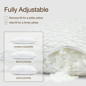 Coop Home Goods Original Pillow foam close-up highlighting responsive neck support
