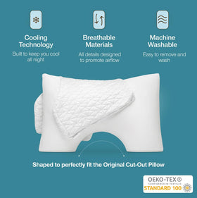 Coop Home Goods two-sided pillowcase with Lulltra side for extra softness.