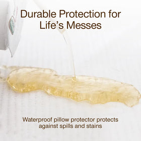 Breathable sides and waterproof protection on Coop Home Goods pillow protector