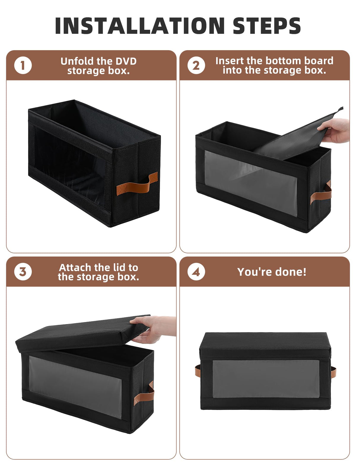 Coorganisers foldable and stackable design saves space in home or office.