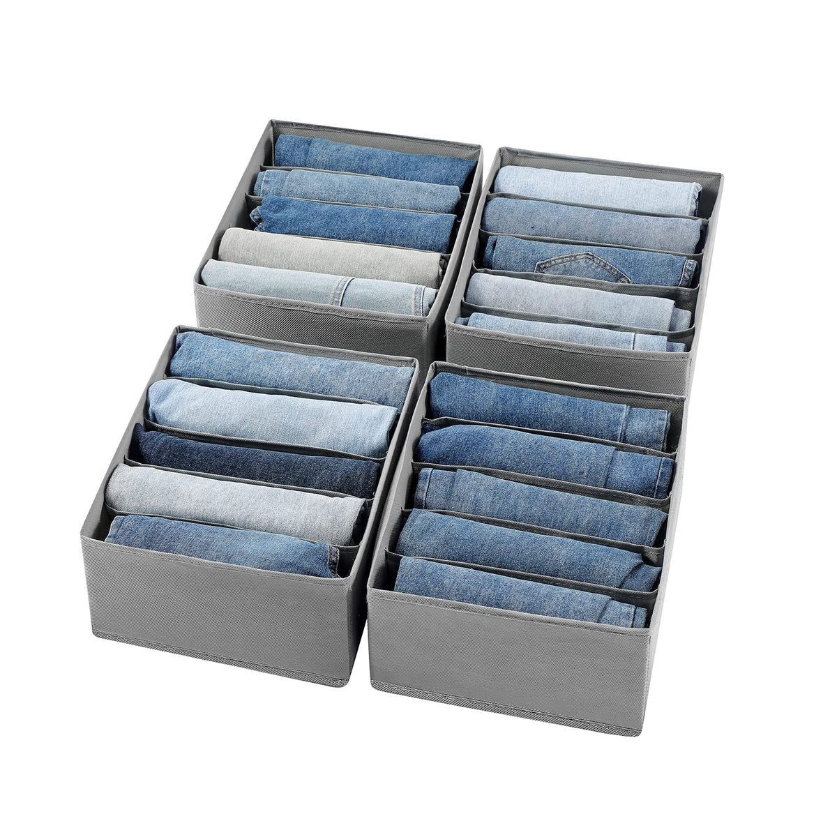 Coorganisers jeans drawer organizer with five-grid design keeping jeans neatly separated