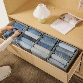 Coorganisers wardrobe storage box showing collapsible design to save closet space