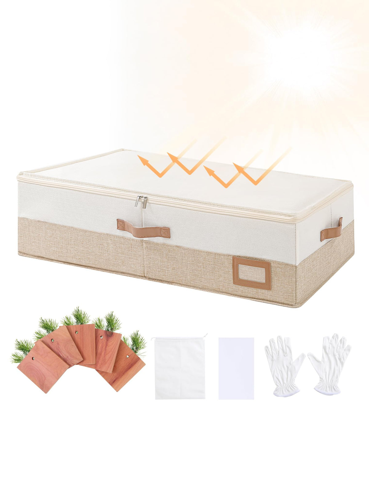 Coorganisers wedding dress storage box front view showing spacious preservation space
