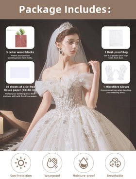 Coorganisers wedding dress kit microfiber gloves for gentle handling