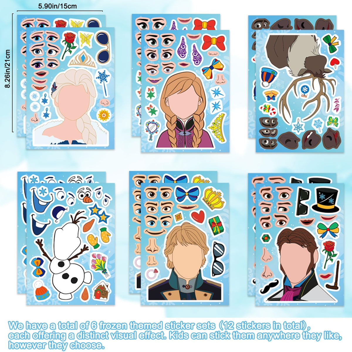 Coosilion Frozen goodie bags front and back design for gift packaging