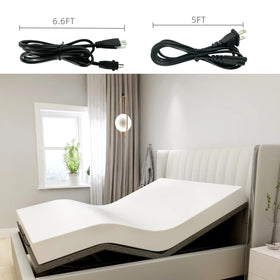 Contents of the Coosoromas kit laid out: cord, adapter, and replacement bed cord