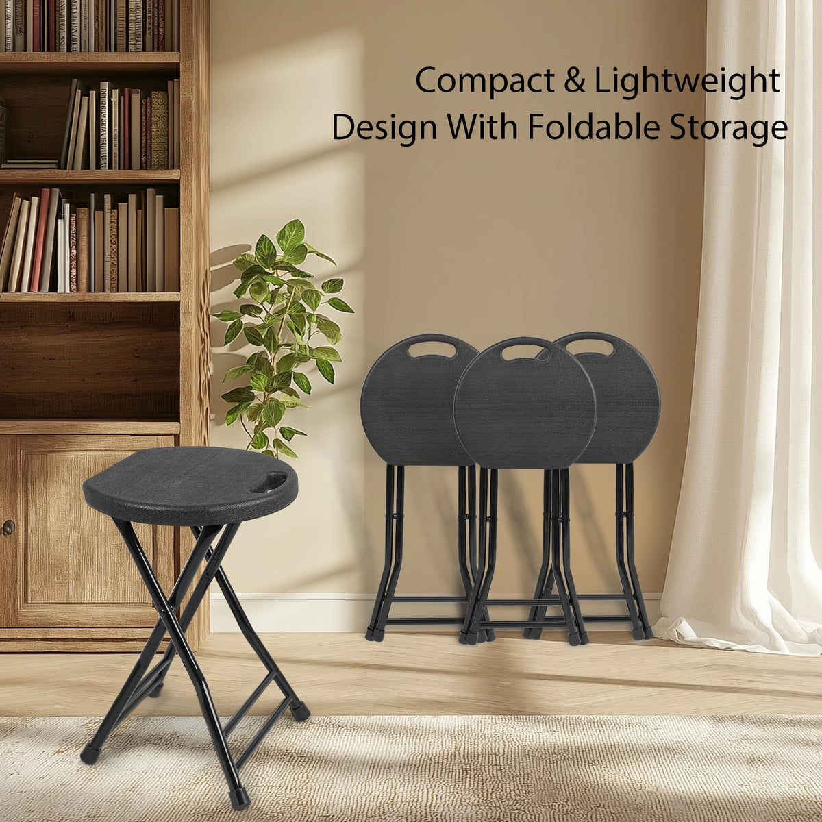 COOZMENT folding stool compact fold for storage.