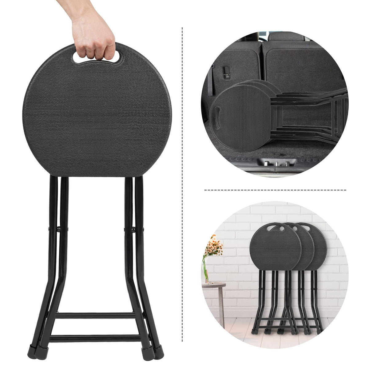 COOZMENT folding stool suitable for indoors and outdoors.