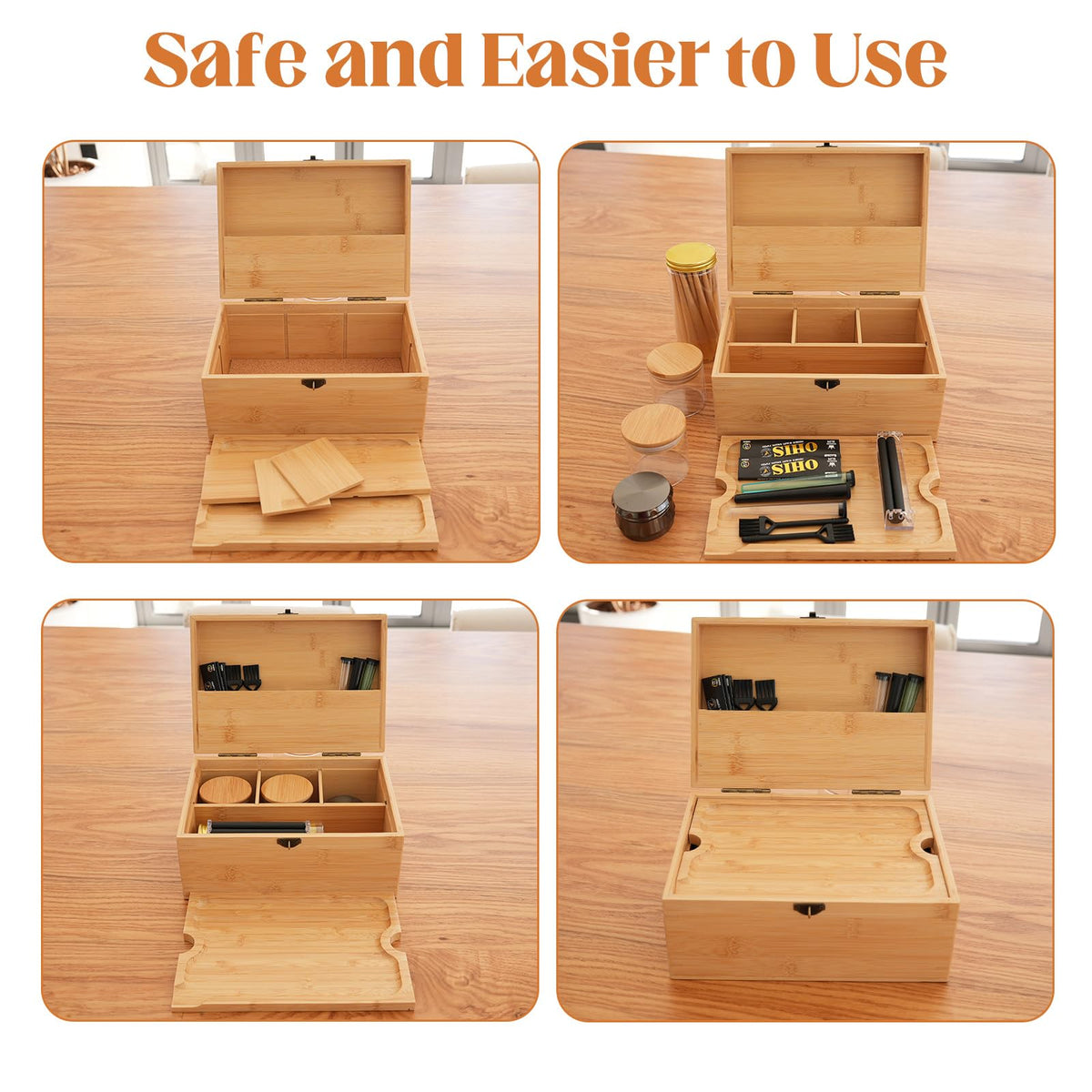 Coozyupper lockable bamboo storage box enhances privacy and security