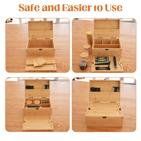 Coozyupper lockable bamboo storage box enhances privacy and security