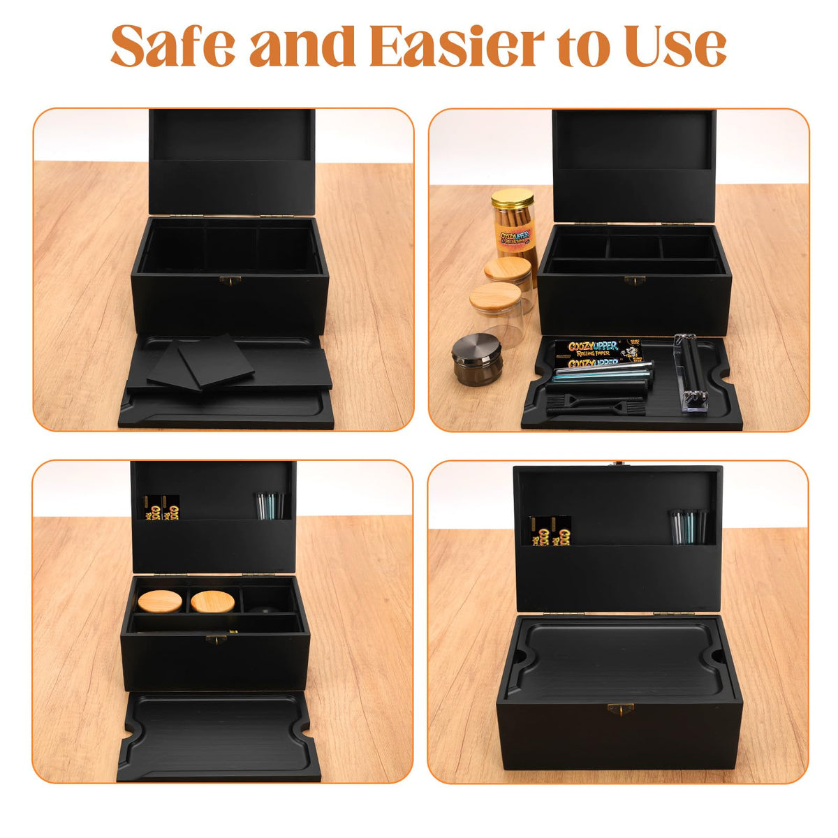 Coozyupper sturdy hinges and lock provide reliable secure storage.