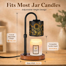 Copinpin Dimmable Candle Warmer Lamp height-adjustment fits various jar sizes