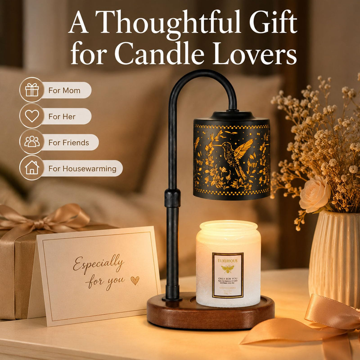 Copinpin warm glow in living room enhances cozy ambiance