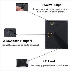 CORE ART 45-degree brackets support vertical or horizontal wall display.