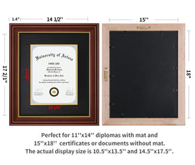 CORE ART diploma frame 15x18 no-mat glass closeup emphasizes tempered glass clarity.
