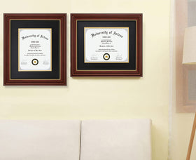 CORE ART diploma frame wall display setup shows flexible orientation for gallery styling.