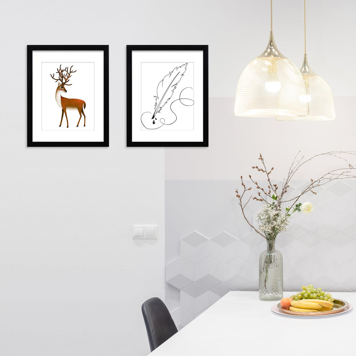 CORE ART frame mounted on wall with sleek black finish.