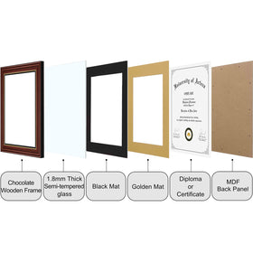 CORE ART wood frame chocolate brown front showcases natural grain for warm, premium display.