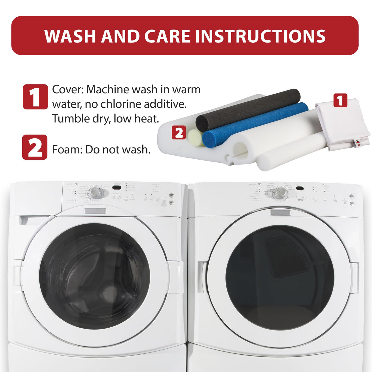 Removable, washable pillowcase keeps Core Products pillow clean.