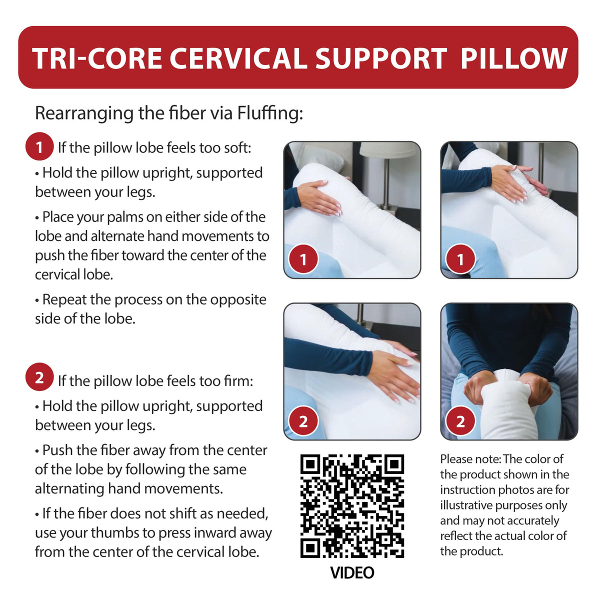 Core Products Tri-Core midsize 22x15 inches fits standard pillowcases.