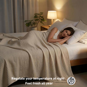 Corizei 6-layer gauze blanket breathable and airy for hot sleepers