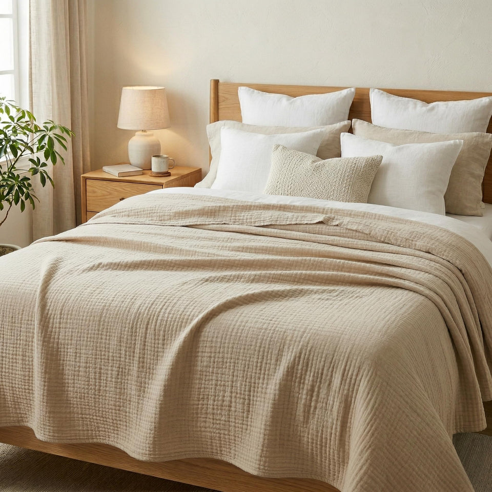 Corizei muslin blanket king-size with ultra-soft touch for cozy nights