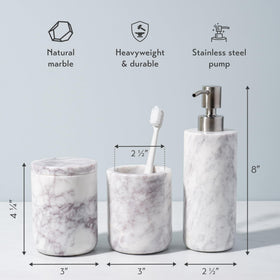 Cork & Mill marble toothbrush holder adds organized vanity style