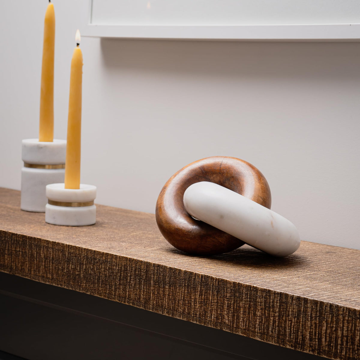 Cork & Mill decorative object on shelf demonstrates versatile home decor use