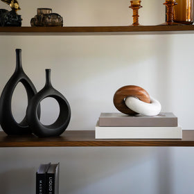 Cork & Mill marble and wood knot close-up highlights artisanal craftsmanship