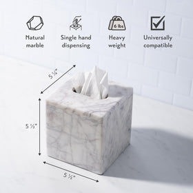 Cork & Mill weighted base ensures steady tissue dispensing on surfaces.
