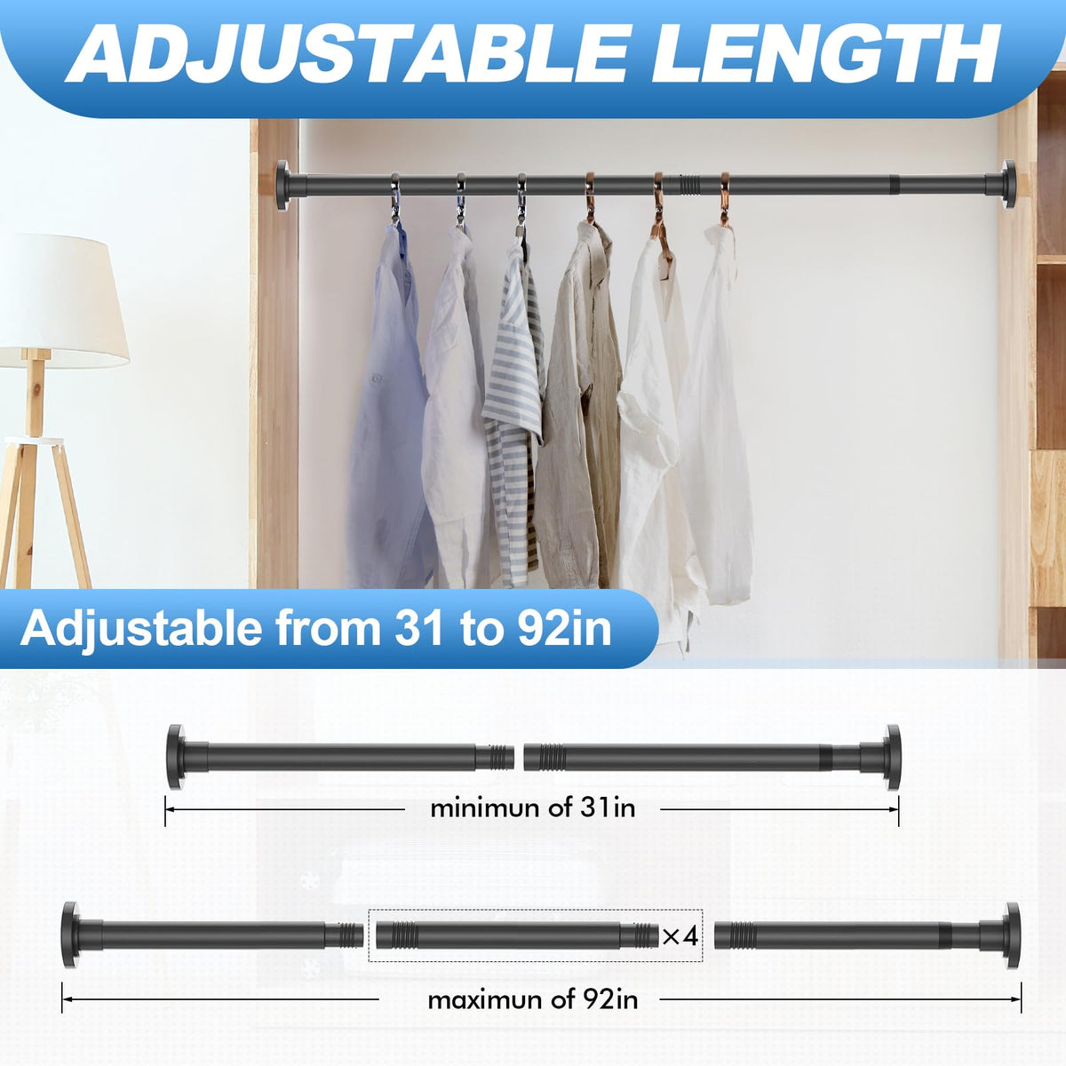 CorkLatta anti-rust rod keeps bathrooms neat with easy cleaning and maintenance.