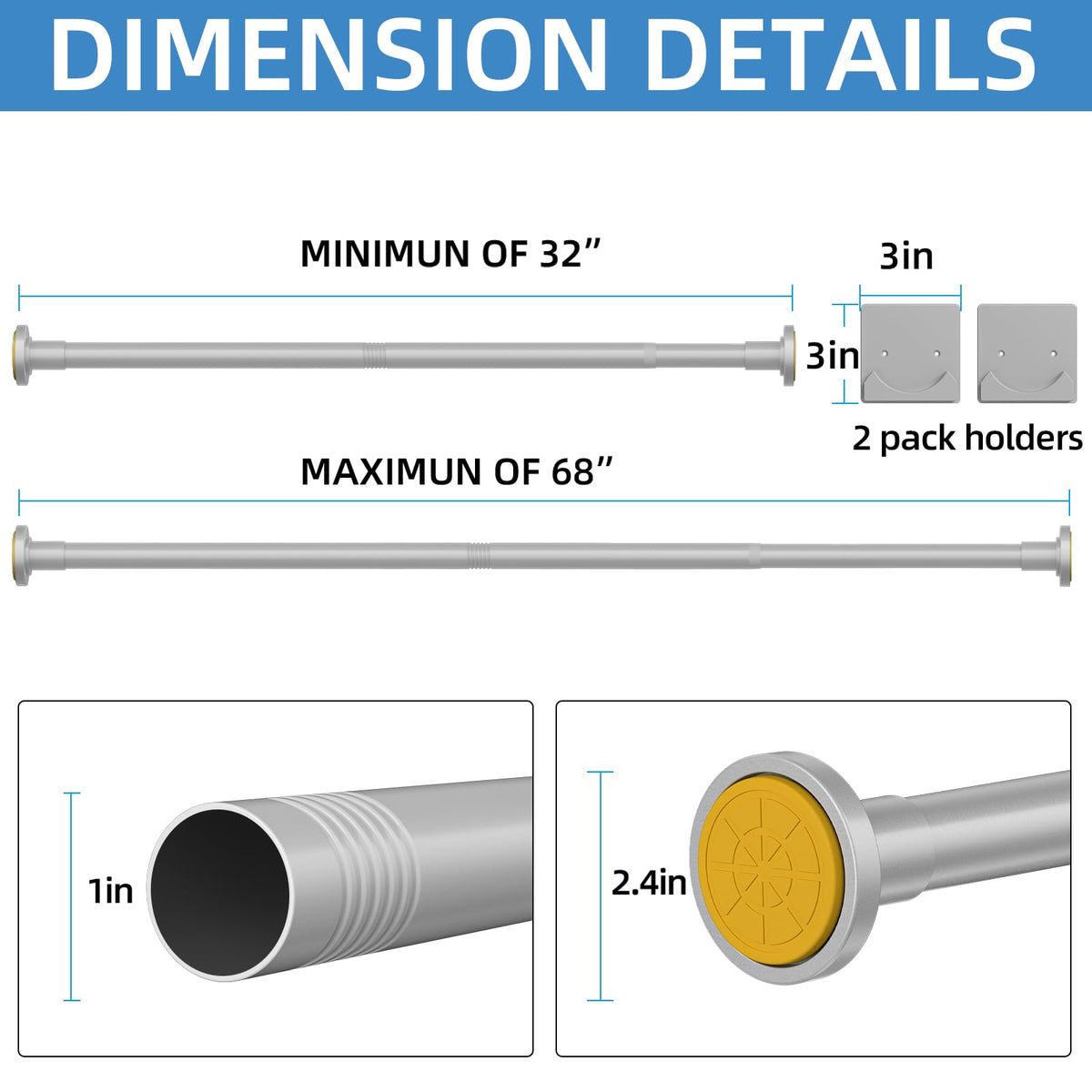 CorkLatta multiuse rod for curtains, closets, and hanging items