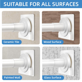 CorkLatta white shower curtain rod anti-slip prevents sliding for smooth daily use.