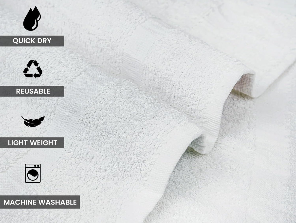 Corporate Hills towels arranged in hotel setup showcasing quick drying absorbent feel.