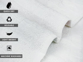 Corporate Hills towels arranged in hotel setup showcasing quick drying absorbent feel.