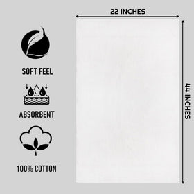 CH White Bath Towels 22x44 shown in a crisp display highlighting soft texture.