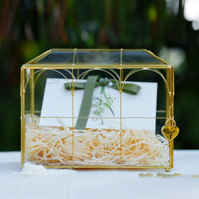 Corvanero gold brass frame adds classic elegance to the card box
