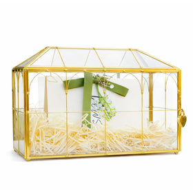 Corvanero wedding card box with slot top view for secure card drop.