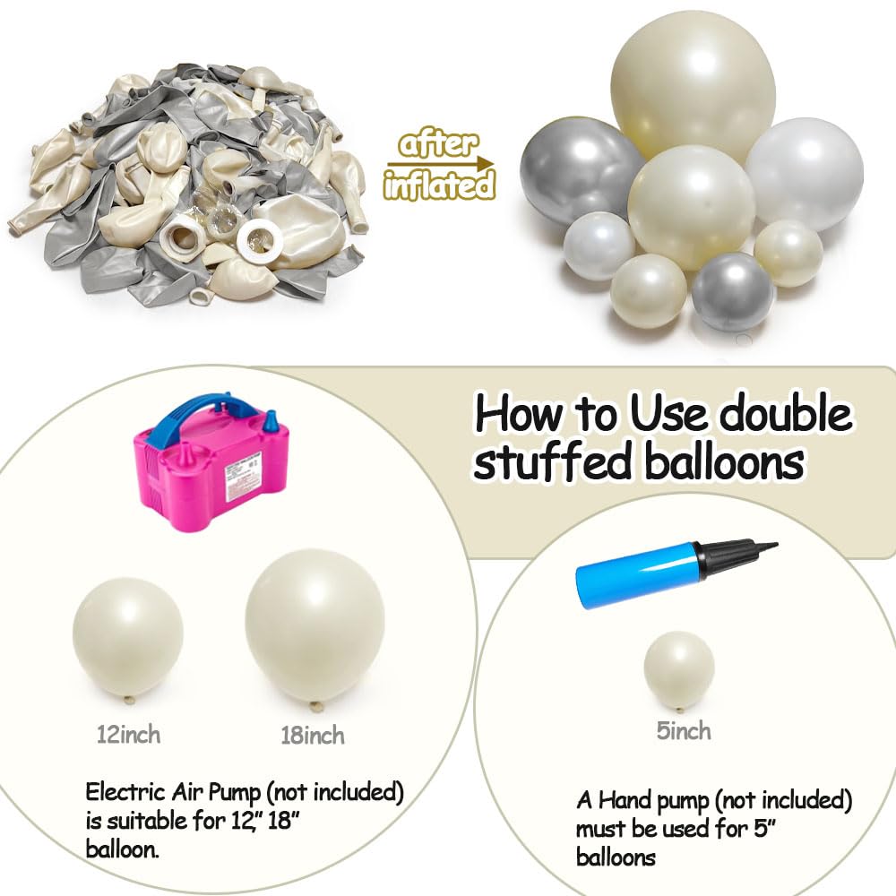 Corvani chrome silver metallic balloons in 5-inch size spark sparkle.